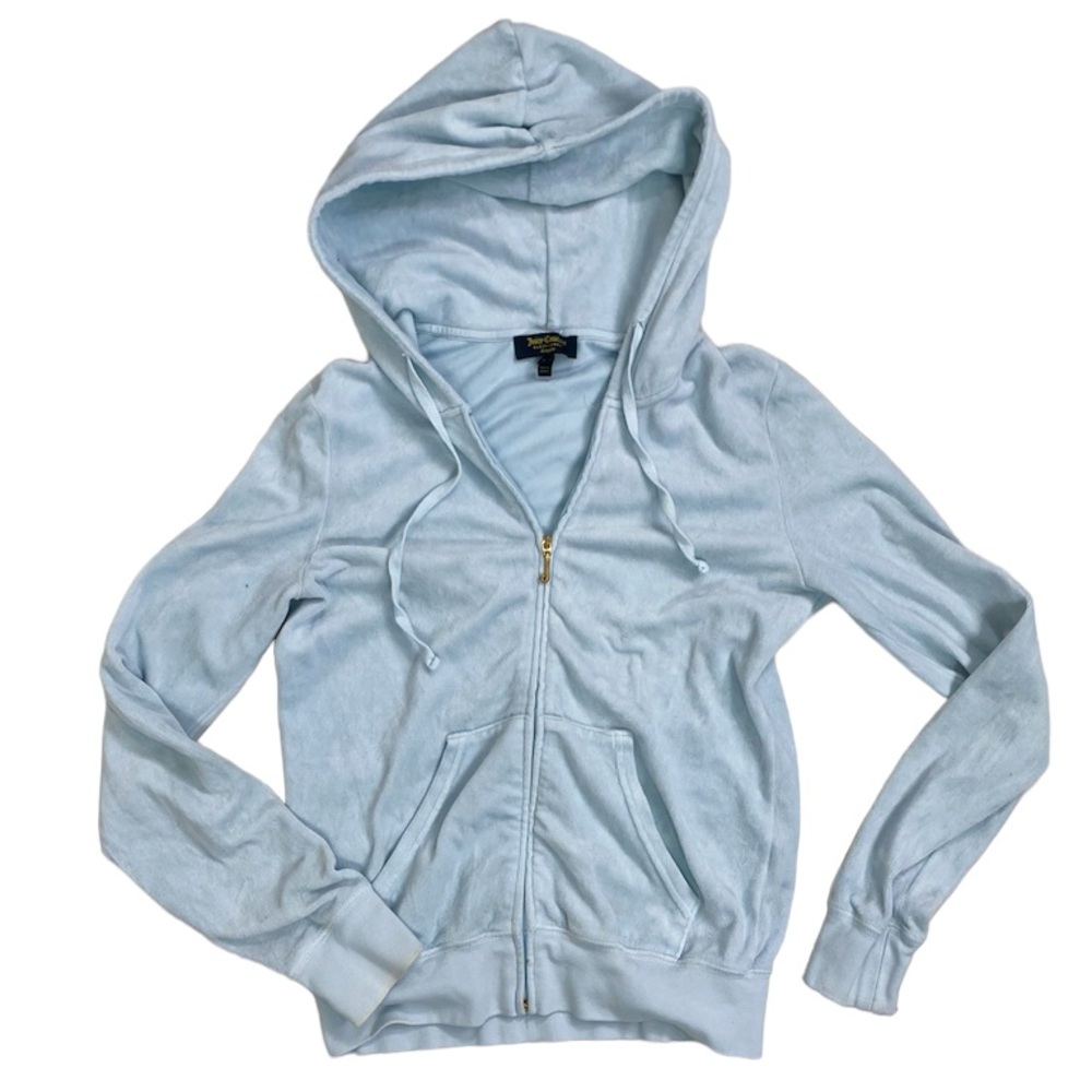 Juicy Couture Velour Baby Blue Full Zip Track Jacket Size S